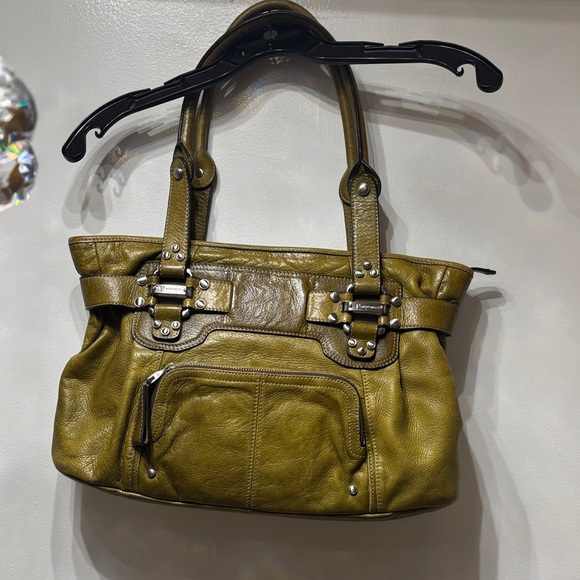 b. makowsky Handbags - B. Makowsky Olive Leather Shoulder Bag